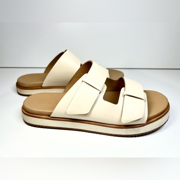 Nisolo Ella Platform Slide Sandals | Women’s 8 | Bone Leather Flatform Slip On - Picture 5 of 10